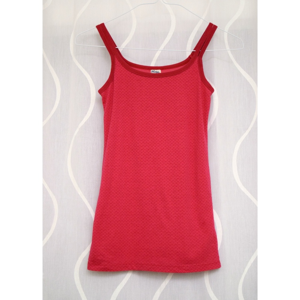 Magenta Pink Floral Double Strap Strappy Fitted Tank Top | Size S